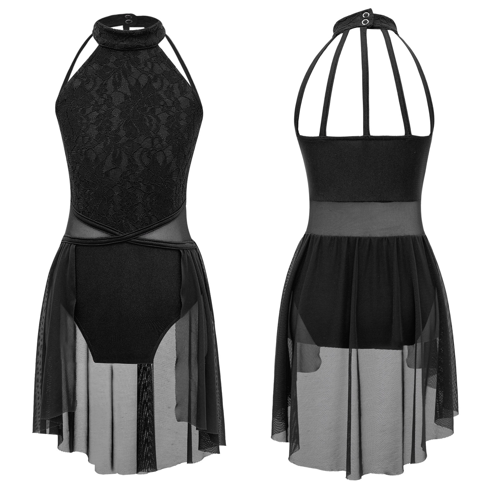 Vestido de leotardo de Ballet para niñas, traje de bailarina de baile contemporáneo lírico, ropa de actuación, clase de baile, gimnasia: XS / Verde