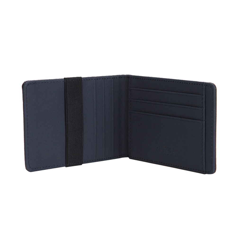 RFID blocage hommes portefeuille sécurisé Faux cuir sac cartes argent élastique porte bande RFID blocage antivol argent liquide/porte-carte Durabl: Bleu foncé