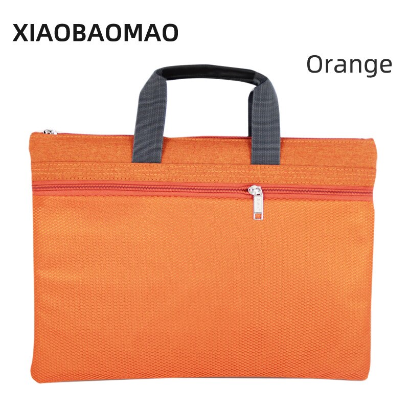 mesh oxford arkivpose  a4 dokumentpose  a4 glidelås dobbeltlags  a4 dokumenter arkivpose mappe kontorkoffert virksomhet: Oransje