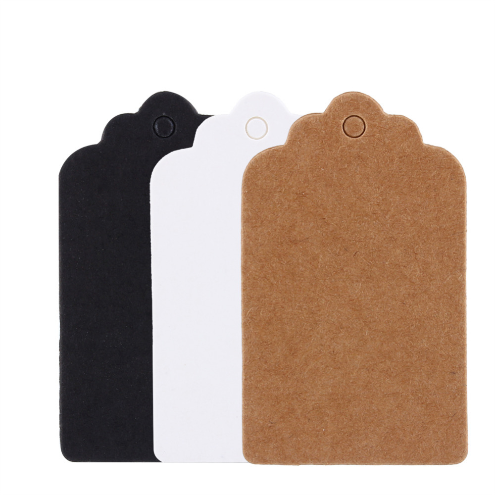 100pcs Paper Tags Kraft Paper Tag Head Label Festival Note DIY Blank Price Hang Tag Birthday Wedding Party Paper Cards Tag