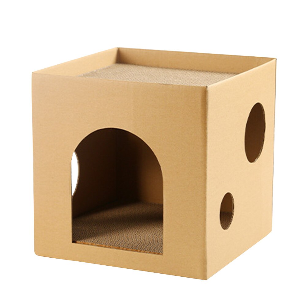 House Cat House and Scratcher Kitten House Cardboard Cat House Cat Scratching Board for Cat Animals Kitten