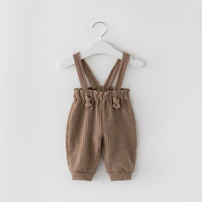 2022 New Spring Baby Girl Boy pantaloni cachi rossastro marrone elastico in vita Waffle velluto a coste Harlan pantaloni ravanello vestiti per bambini E1401: khaki / 100cm 24-36Months