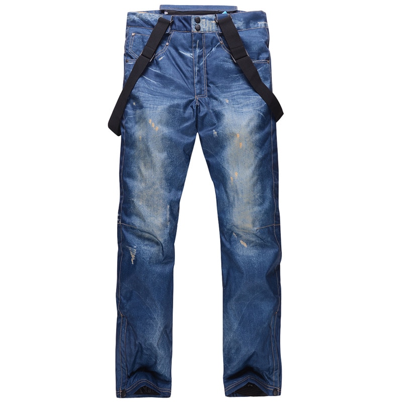 Winter Denim Ski Broek Mannen Single Board Double Board Ski Broek Wind Proof Waterdicht Warm En Dikke Ademend Nieuw Product