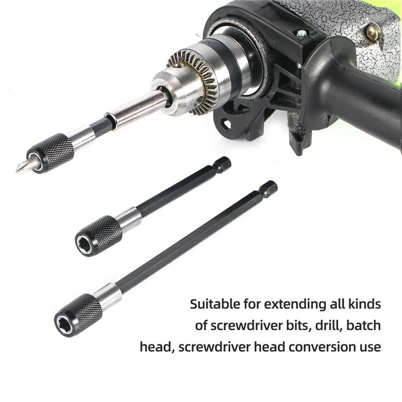 Oauee 1/4 Inch Hex Shank Quick Release Screwdriver Magnetic Bit Holder with Adjustable Collar Bar 60mm 100mm 150mm