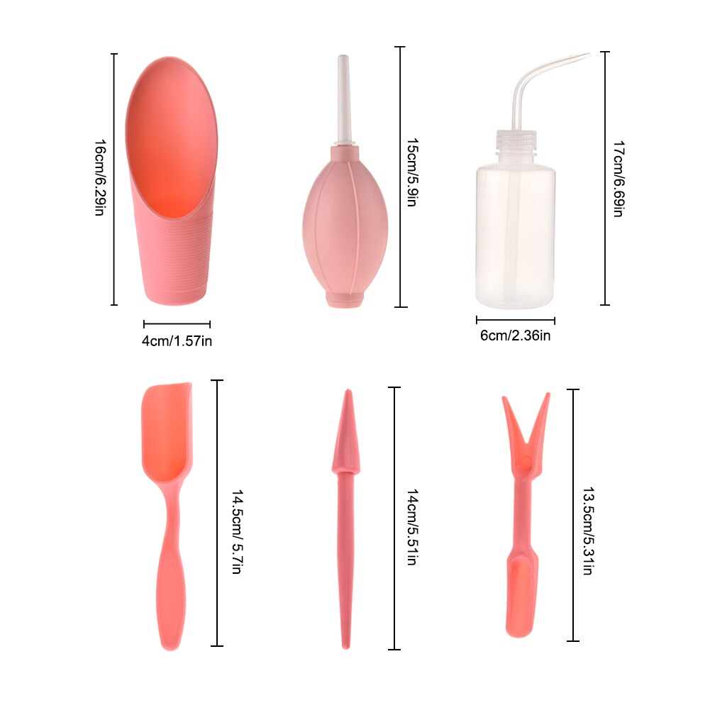6 PCS Mini Garden Planter Kit DIY Hand Tools Set Succulent Plant Planting Kit Miniature Garden Plants Bucket Shovel Tools