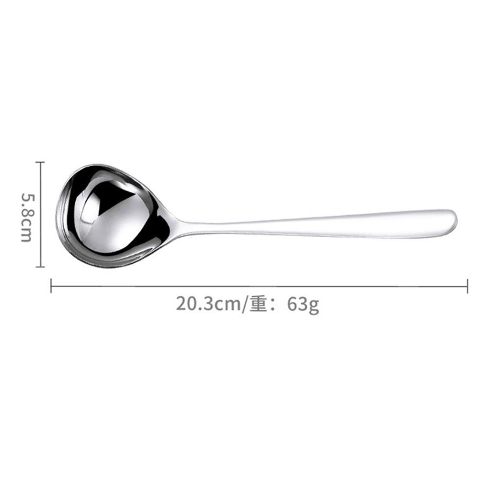 304 colher de aço inoxidável byddhism sopa molho longo lidar com metal talheres colheres grande casa para utensílios domésticos cozinha louça: Prata