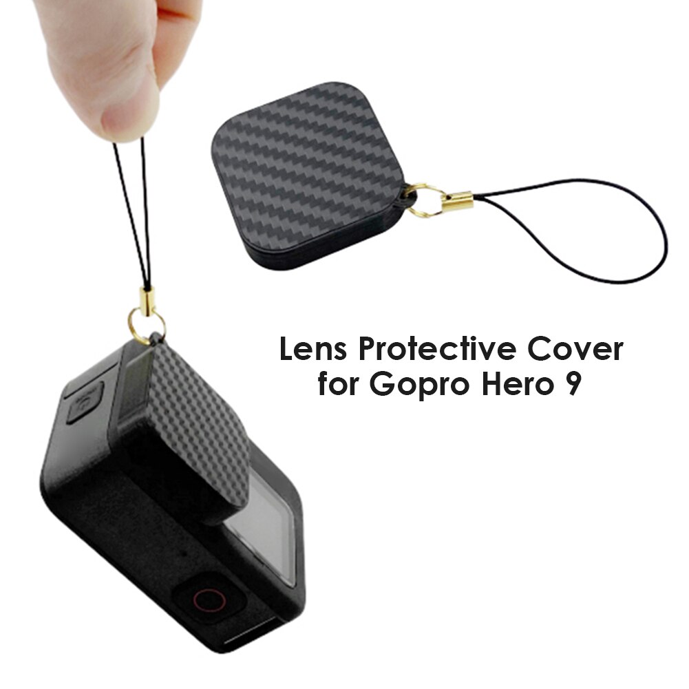 Lens Cap for GoPro Hero 9 Black Carbon Fiber Texture Lens Protective Cover