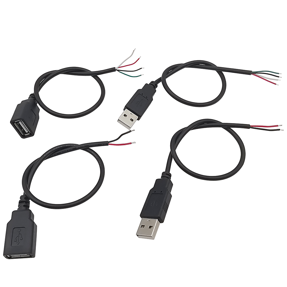 2 Stück 5V USB-Netzteil kabel 2-polig 4-polig USB 2.0a Buchse Stecker Buchse Ladegerät Ladekabel Verlängerung stecker 2,0 m/1m/2m