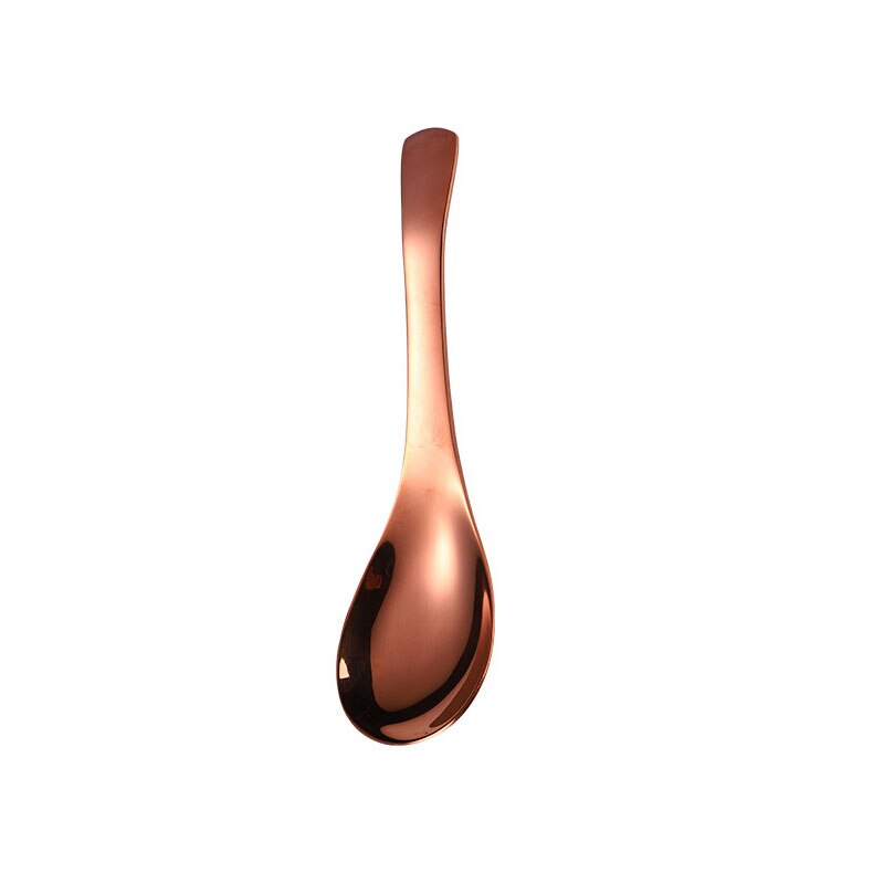 Stainless Steel Spoon Stir Bar Ice Spoon Highly Large Gold Rice Soup Kids Dessert Spoon Kitchen Dinner Tableware: rose gold