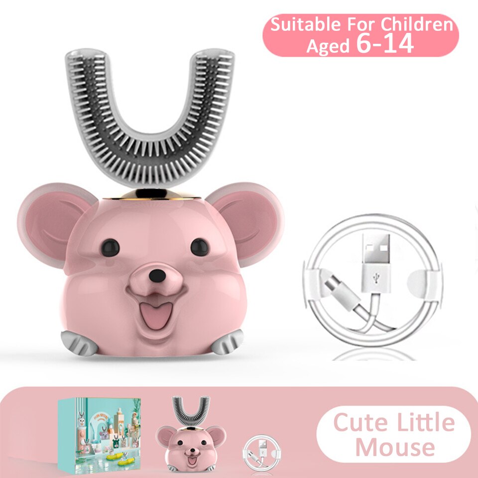 Seelaugh Kinderen Oplaadbare Elektrische Tandenborstel Relatiegeschenk Baby Benodigdheden U-Vormige Elektrische Tandenborstel: 0