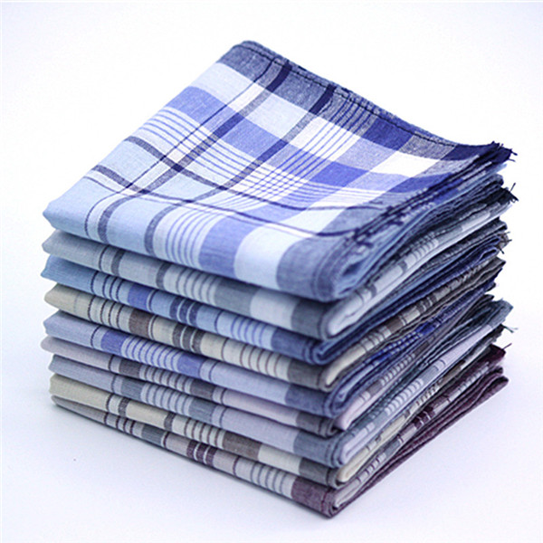 5 stk flerfarvet plaid stribe mænd lomme firkanter forretning bryst håndklæde lomme tynde lommetørklæder hankies tørklæder 100%  bomuld: Tilfældig farve 3