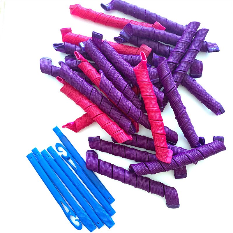 Bigoudis magiques en spirale de 55cm, 40 pièces/paquet, Kit de coiffure sans chaleur, rouleau pour cheveux longs, pour la plupart des types de coiffure