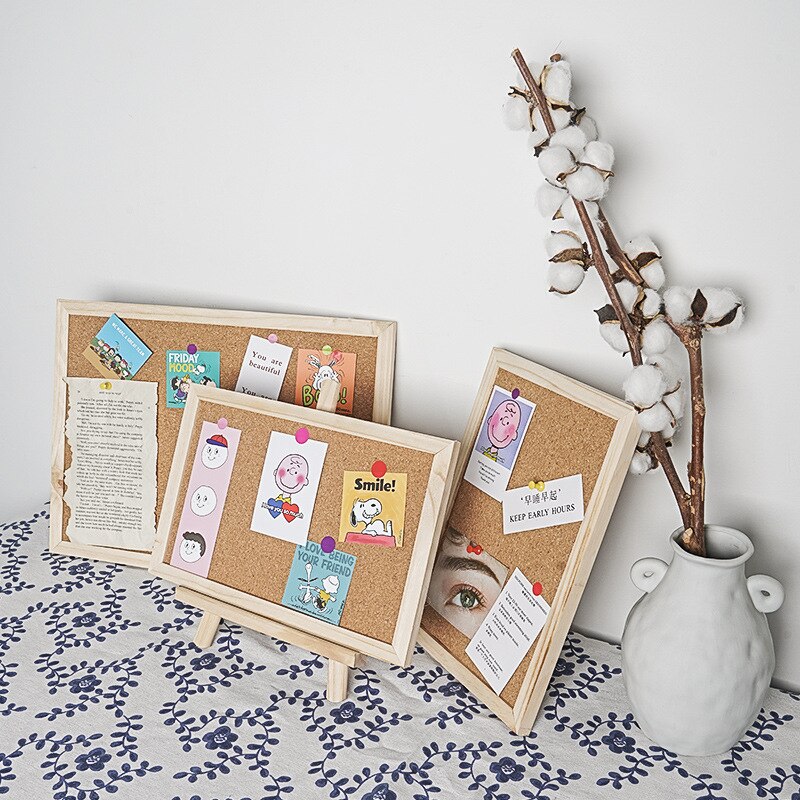 Softwood Letter Message Board Decorated Postcard Photo Display Shelf Cork Memo Board