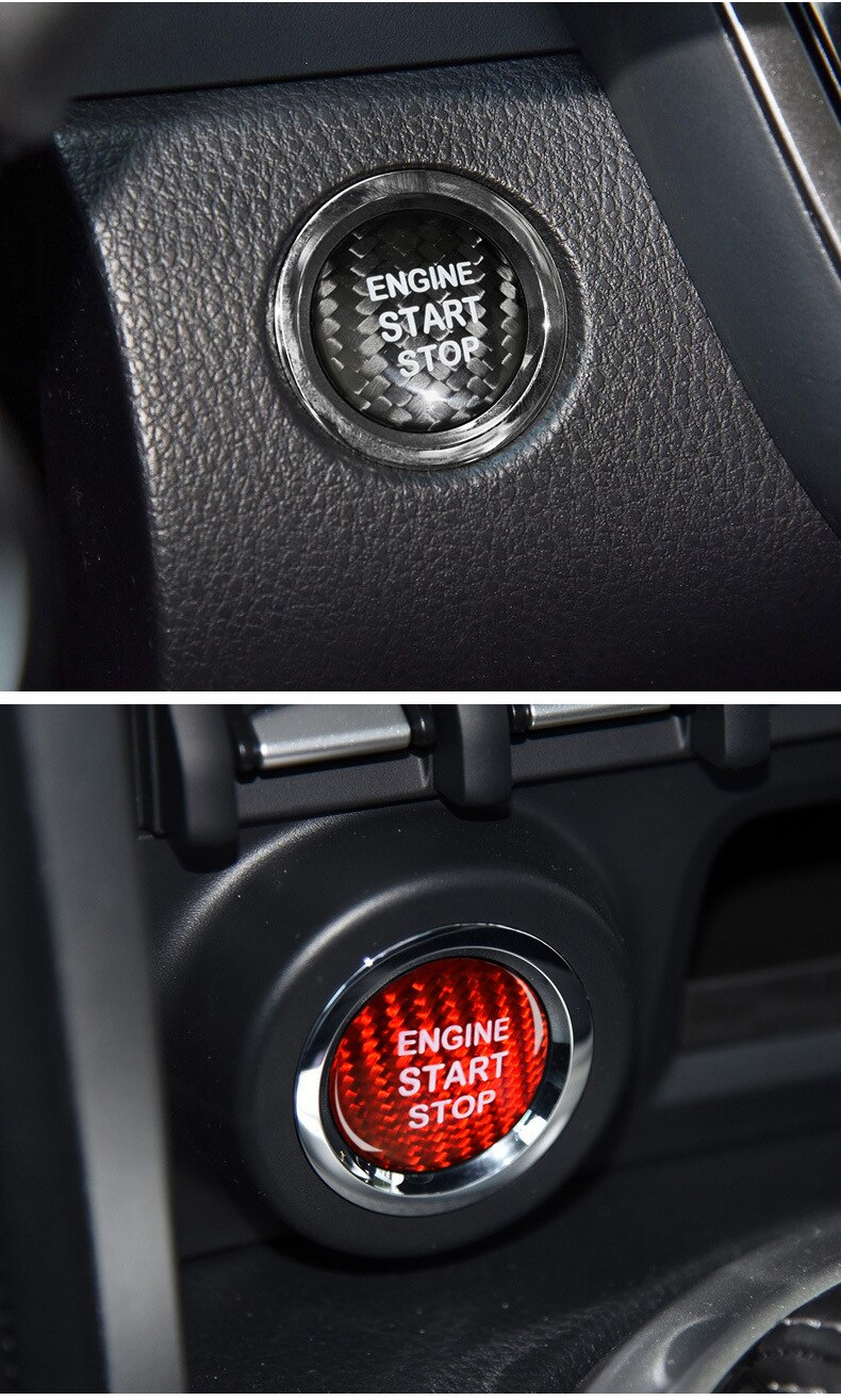 Carbon Fiber Car Engine Start Stop Lgnition Key Ring Sticker For Subaru BRZ Toyota 86 Auto Accessories
