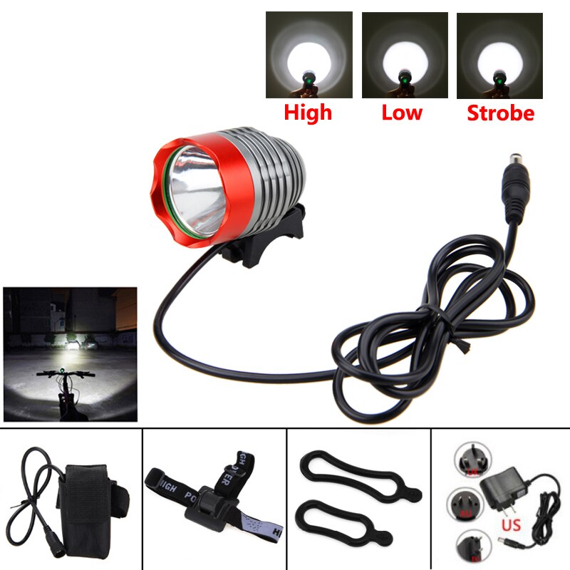 2 In 1 Koplamp Fiets Lamp 8000 Lumen Xm-L T6 Led Fietslicht Voor Hoofdlamp Bike Koplamp + Batterij + Lader + Hoofdband