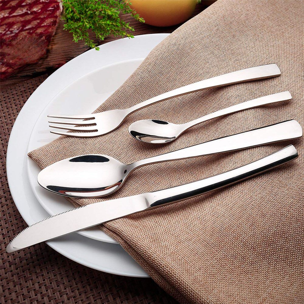 24 Stks/set Goud Bestek Zilverwerk Set Steak Mes Vork Lepel Theelepel Noble Wedding Party Reizen Thuis Luxe Bestek Set