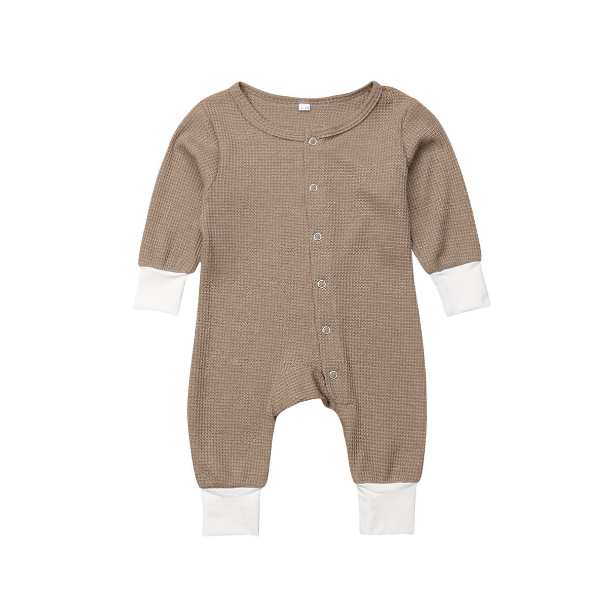 Solid Long sleeve Buttons Up Cotton Baby Sleeper: A / 18M