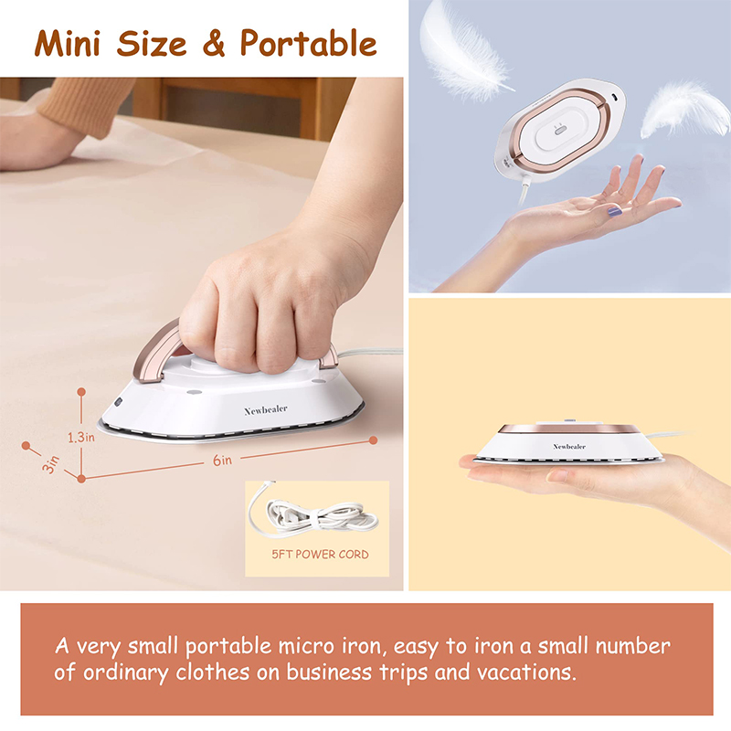 Mini plancha seca eléctrica de mano, 120V/220V, doble voltaje, 30S, calor, sin vapor, planchas para ropa, portátil, ligero, viaje