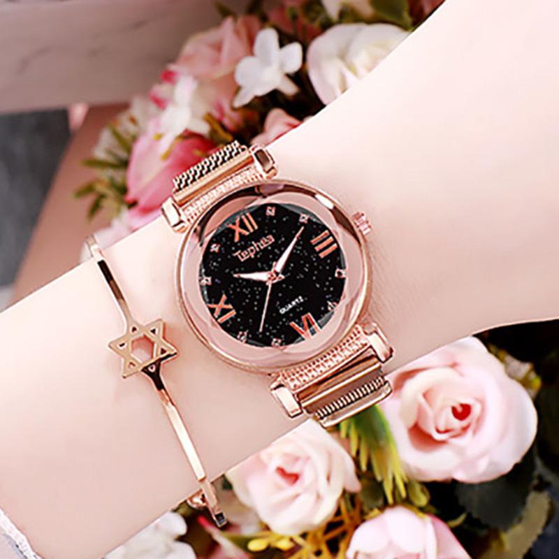 Tephea Sterrenhemel Dames Horloges Luxe Eenvoudige Vrouwen Armband Horloges Stijlvolle Vrouwelijke Klok Horloge Voor Vrouwen Meisje