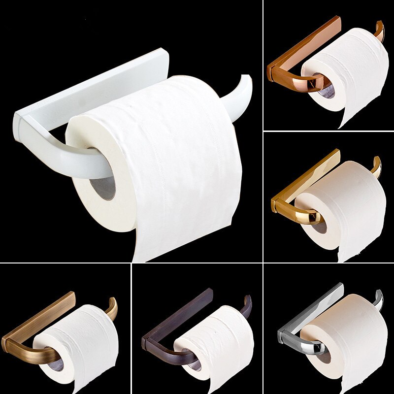 Toilet Paper Roll Holder Gold/Antique/Chrome/White/Rose Gold Paper Rack Tissue Holder Wall Mounted Paper Holder Paper Ranger