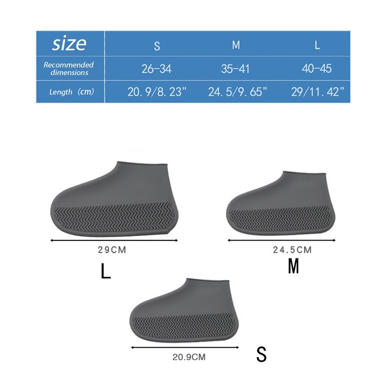 Reusable Waterproof Non-Slip Rubber Rain Shoe Covers, Elasticity Galoshes Boot Overshoes For Traveling