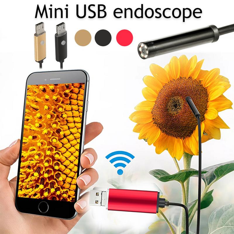 7mm USB Endoscope 130 millions de Pixels 480 P Borescopes Smartphone Micro caméra avec 6 LED 640x480