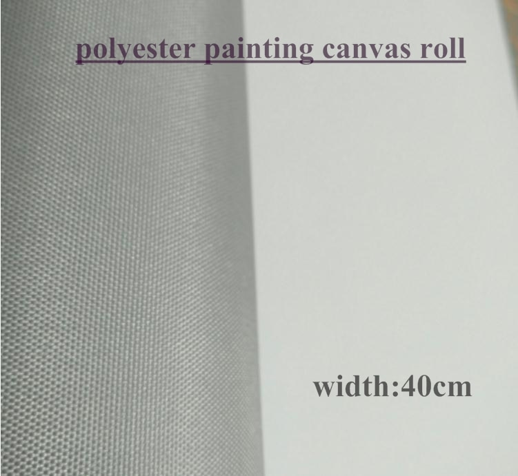 Grey back 100% polyester smooth texture blank canvas roll for practice 30/40/50/60cm wide roll