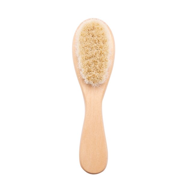 Escova de cabelo para bebês, sem bpa, escova de madeira para pentear recém-nascidos, massageador de cabeça: Brush