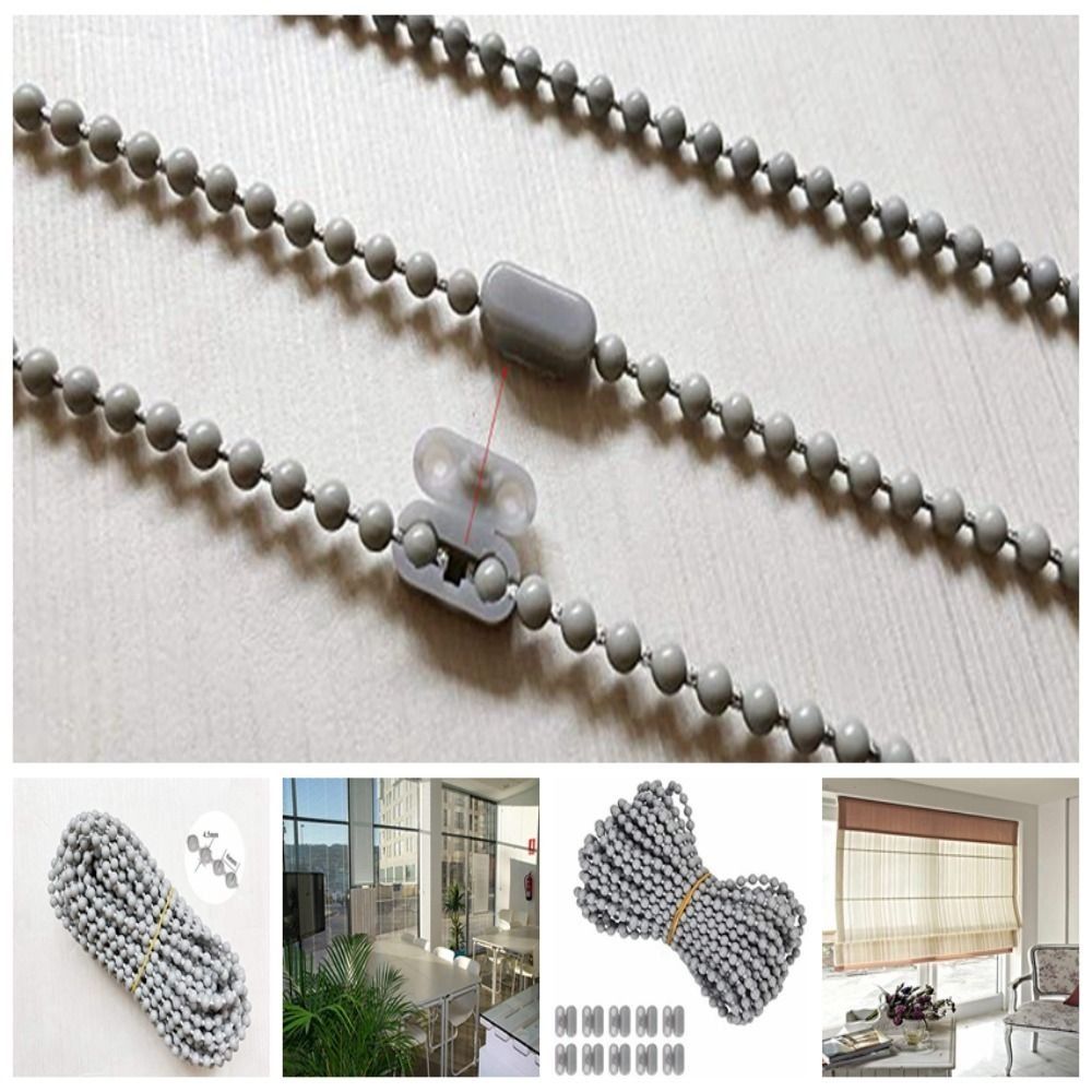 10 Meters Roller Blinds Pull Cord Durable With 10pcs Connectors Roller Blind Bead Stylish Curtain Chain Cord Home