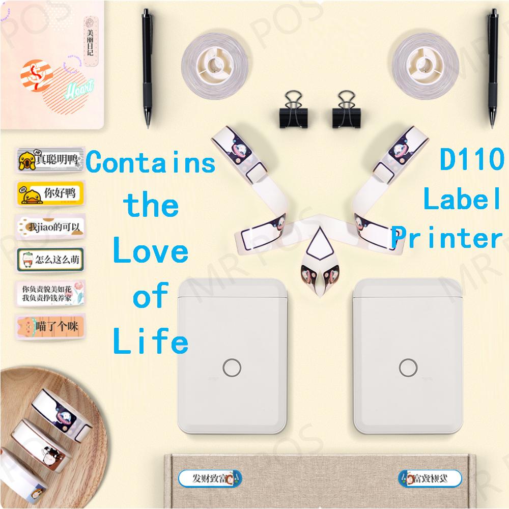 Niimbot D11 D110 Label Printer Mini Draagbare Pocket Geen Inkt Label Maker Voor Mobiele Telefoon Home Office Gebruik Print Met naam