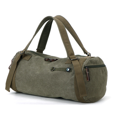 Atinfor multifunktionelt vintage lærred rejsetaske mænd weekendtasker med stor kapacitet duffel taske: Grøn