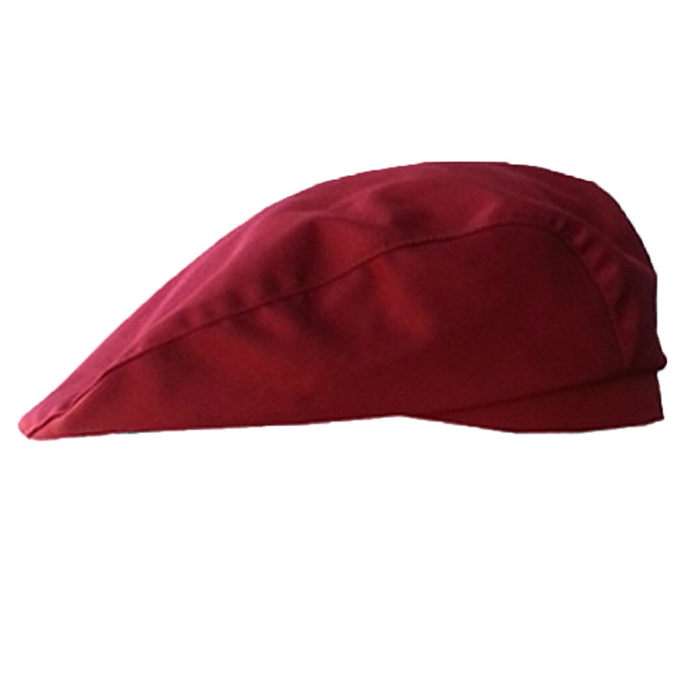 Men Women Chef Hat Catering Baker Kitchen Cook Beret Beanie Duckbill Beret Hat Soft Solid Color Beret Golf Caps Hats: Red Wine 