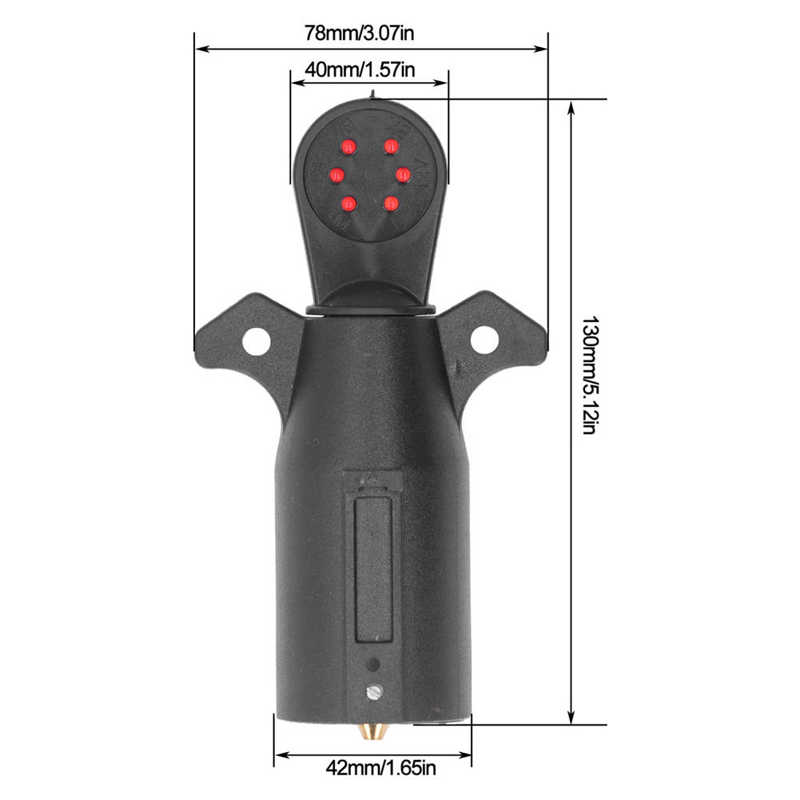 Trailer Light Tester RV Electric Wiring Adapter 7‑Way 6LED Weatherproof for Vehicles