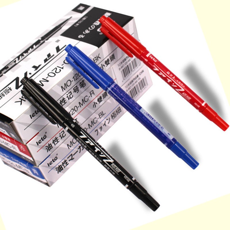 Zwart Rood Dual Tip Marker Fineliner Kunstenaar Comic Tekening Schilderen Pen Mark CD Glas Hout School Kantoorbenodigdheden Briefpapier MP20