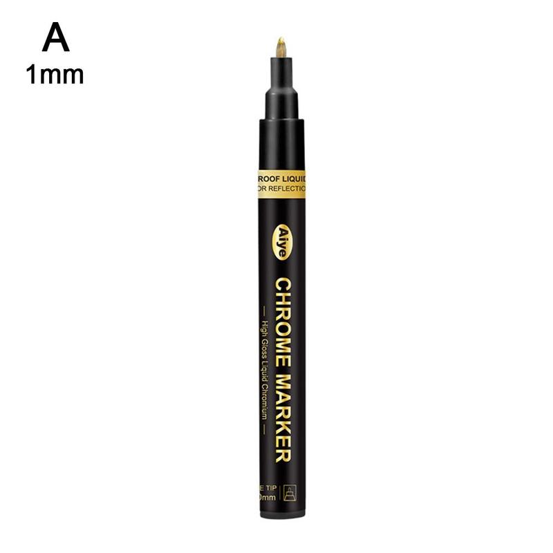 DIY Spiegel Marker Farbe Stift Flüssige Chrom beenden metallisch Kunsthandwerk Stift Zubehör Spiegel Reflektierende Stift Kunst Liefert Für Q6W0: 1mm Gold