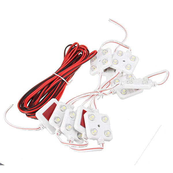 10PCS 4 LED Car Roof Light Kit Van Interior Ceiling Lighting Waterproof Inside Bright White Lamp For RV Boat Trailer Lorries