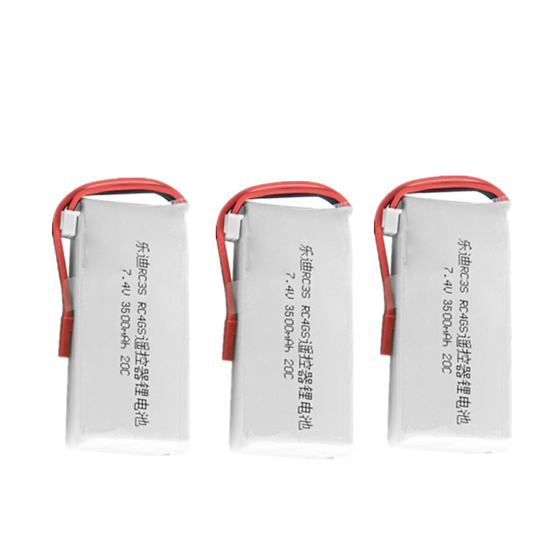 Batterie Lipo RC 2S 7.4V 3500mah pour émetteur Radiolink RC3S RC4GS RC6GS li-polymère avec prise JST 20C 7.4V: Rouge