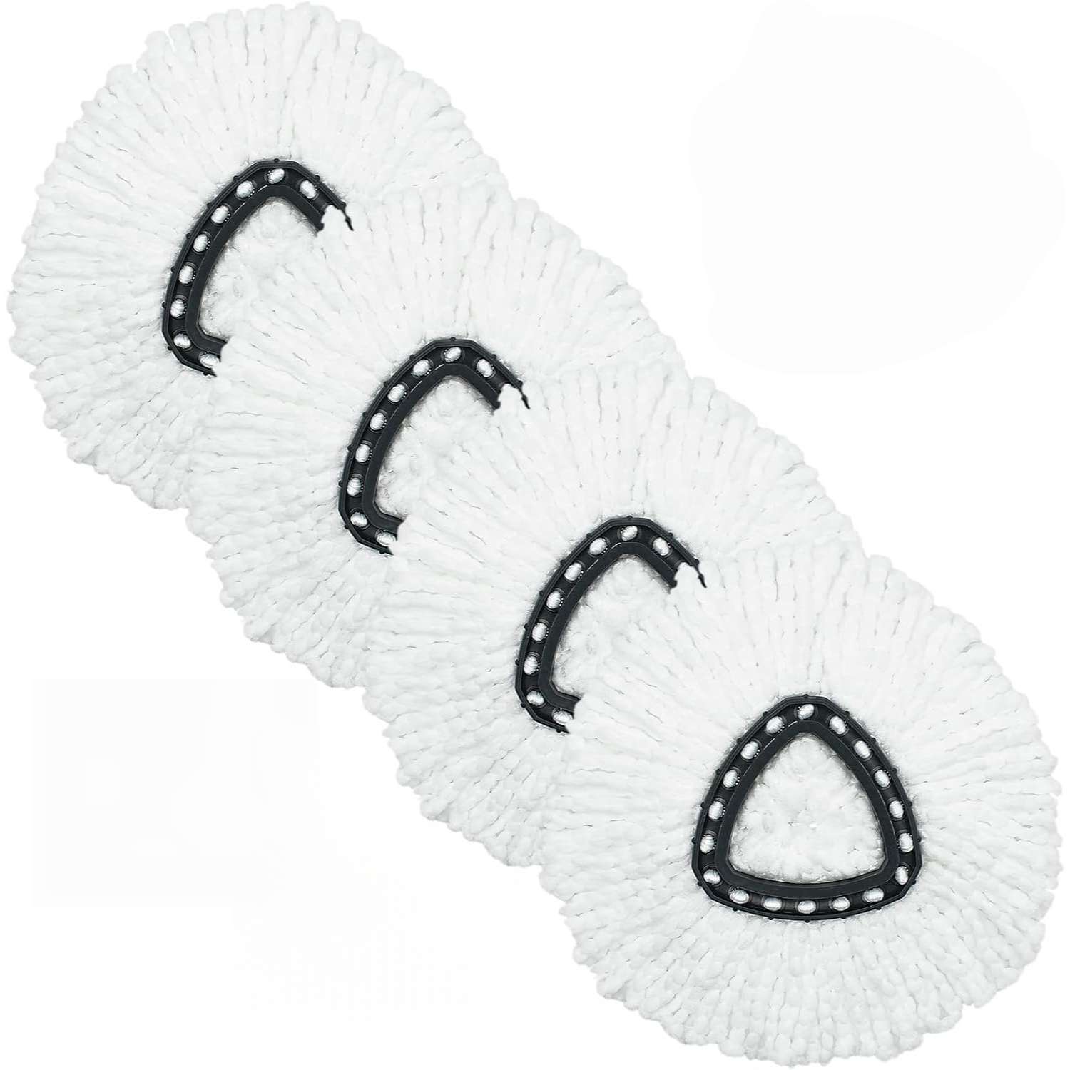Spin Mop Pads for Vileda O-Cedar EasyWring 1-Tank System,Microfiber Spin Mop Heads,Triangle Swivel Mops Refill,Machine Washable: Dark Khaki