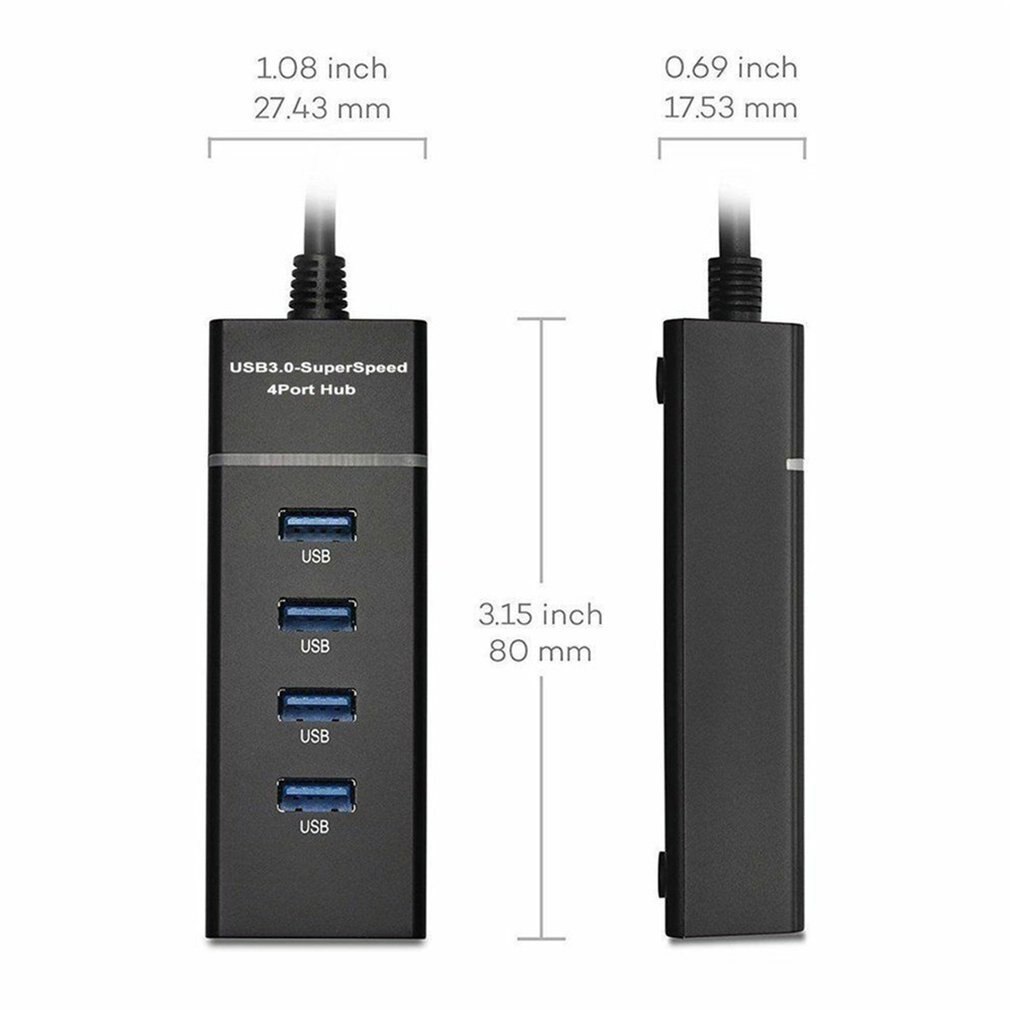 USB 3.0 Hub High Speed 4-Port Hub Independent Switch Hub Four-Bit Splitter Hub Usb 3.0 Multi-Interface Hub