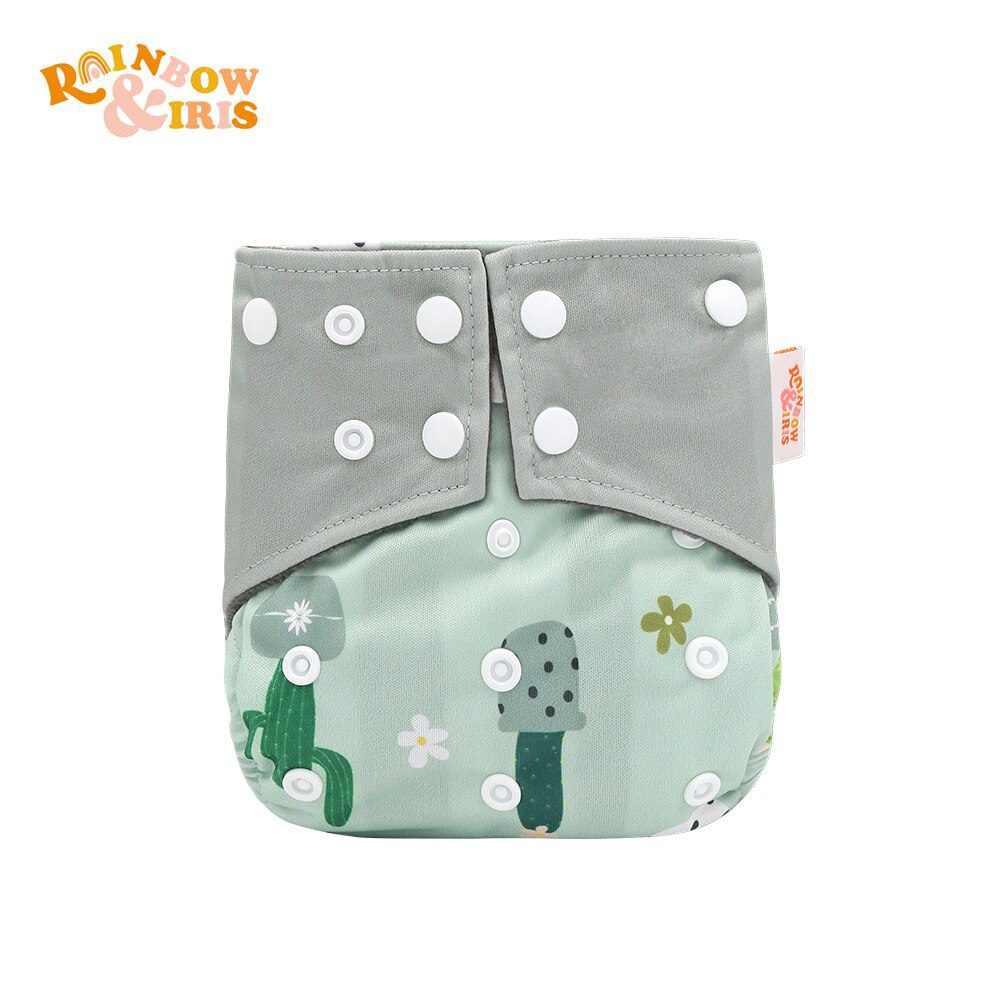 Rainbow&amp;Iris Waterproof Diapers Adjustable Baby Diaper Bamboo Charcoal Lined Diapers: Floral Cactus