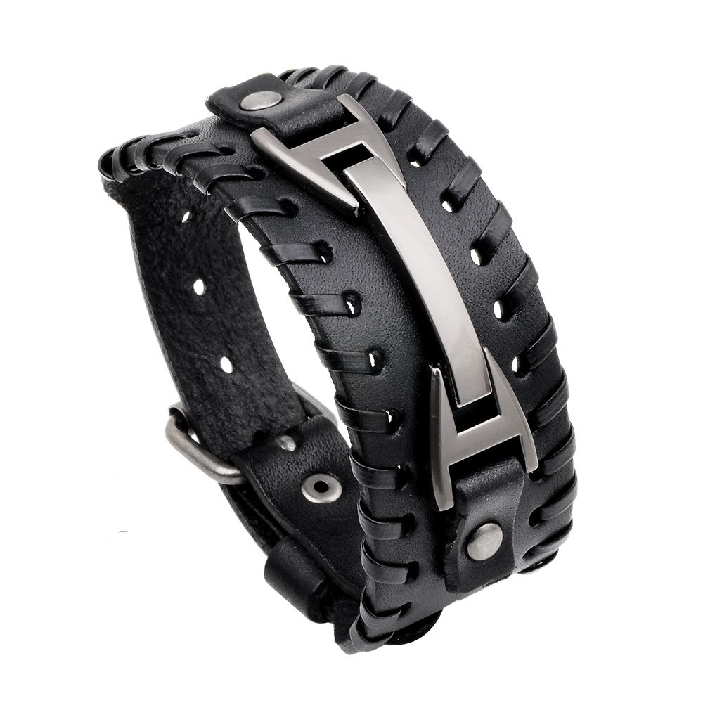 and fashionable leather bracelet in , suitable for men with and adjustable width bracelet: 2