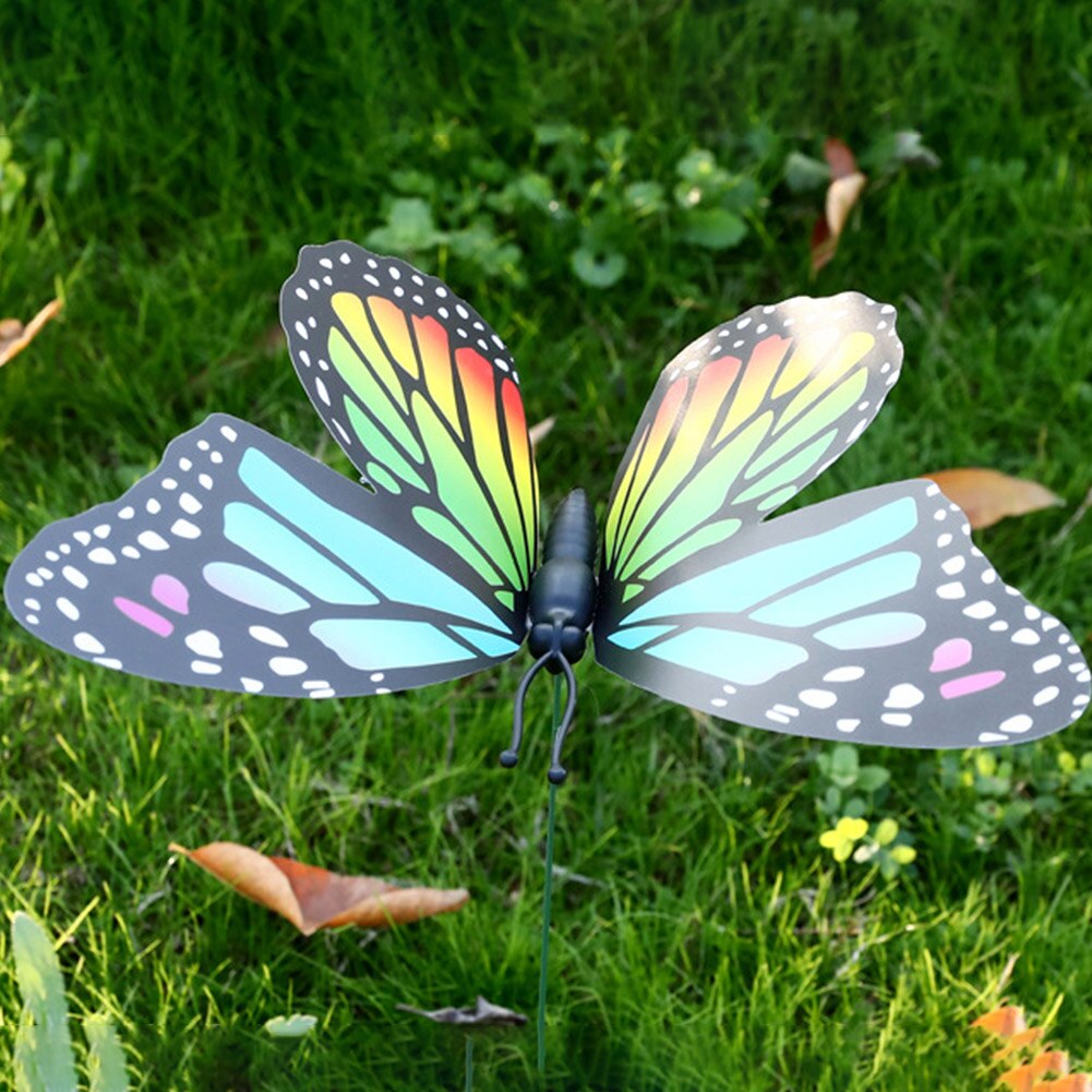 5 stücke Simulation Handwerk Hof 3D Rasen Garten Ornament Pflanze Dekor Bunte drinnen draussen Universal- DIY Hause Schmetterling Einatz