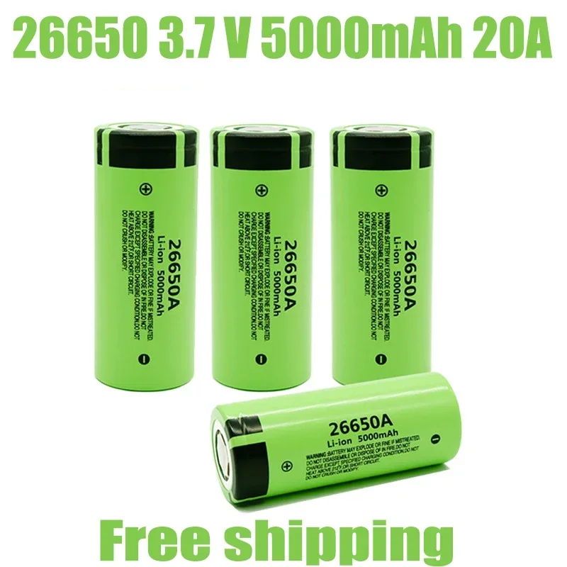 1-10 pcs 26650a 5000 high capacity batteries 3,7 v t 26650 20a lithium-ion batteries for toys and flashlights