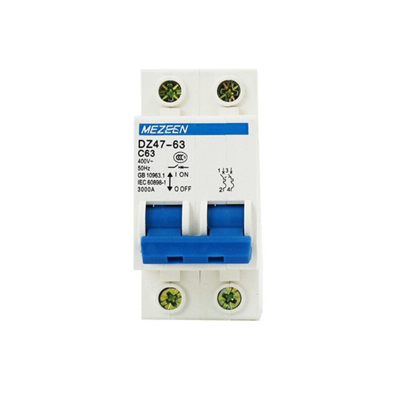 thumbnail image 2 of 2P Circuit Breaker AC400V CircuitBreaker Residual Current Breaker Air Switch 6KA 32A 2 of 13
