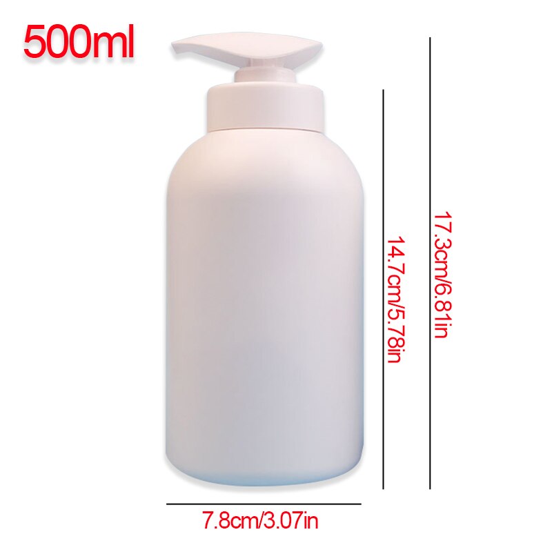 500ML Bathroom Lotion Bottle Fillable Soap Dispenser Large-capacity Shampoo Shower Gel Replacement Bottle: white