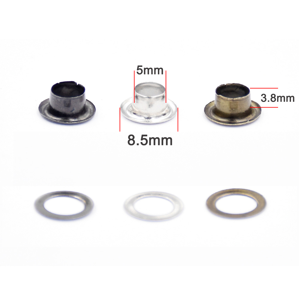 (3.5-5 Mm) 300 Sets Metalen Oogjes + Installatie Gereedschap Zilver Brons Gemengde Verpakking Klinknagels Metalen Gat Oogje Tool Knoppen