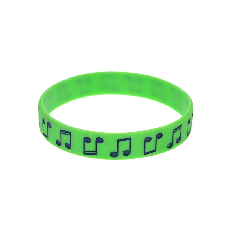 Obh 1 Pc Desig Muziek Opmerking Silicone Rubber Armband Volwassen Grootte 5 Kleuren