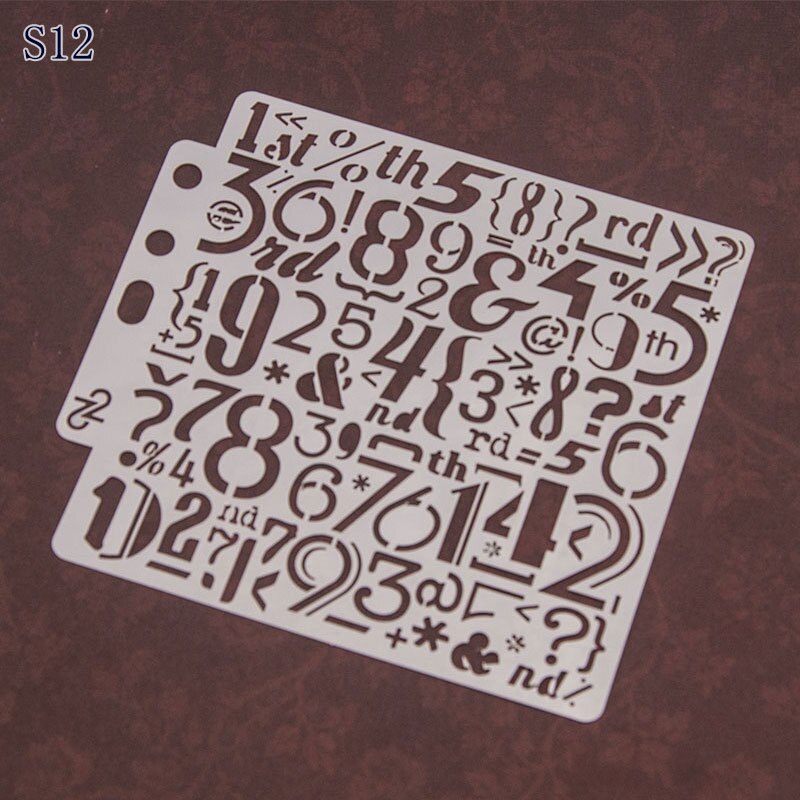 Cat Decorative Ruler Spray Painting Stencil Drawing Tool for Coffee Baking Cake Spraying Scrapnooking DecorationTemplate: Number Stencil