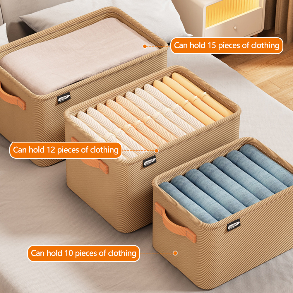 Caja organizadora de ropa con asa, armario, cesta de almacenamiento para ropa y pantalones, organizador plegable de gran capacidad para ropa del hogar