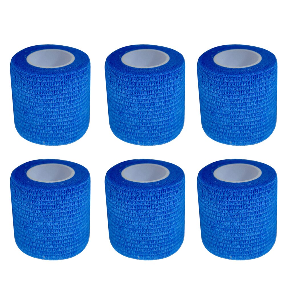 6pcs Cohesive Bandages Elastic Nonwovens Strong Self Adherent Wrap for Sports Athletic: Blue 1